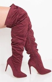 Akira maroon thigh high boots. Size 6