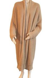 Haven XL Well Within Sweater Open Long Cardigan Duster Tan Talbots