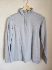 Orvis Women’s Pullover Gray sweater quarter zip up size small