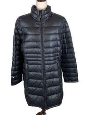 Andrew Marc black packable long down blend puffer coat XL