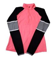 Xersion Quarter Zip Thumb Holes Slim Fit Coral Pink Peach Women's Size Small