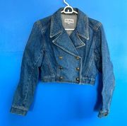 Paris Blues Double Breasted Short Denim Jacket Size Small