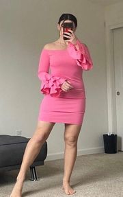 Pink Off The Shoulder Dress