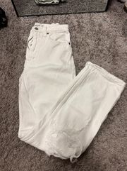 Abercrombie & Fitch Ankle Straight White Jeans