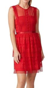 Three Floor Red Tiered Fearless Dress - Size 2