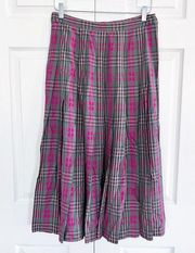 ($10) Vintage Pendleton High Waisted Box Pleated Plaid Skirt