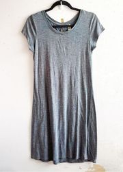 Löle Dress Grey Twist Back Short Sleeves Athletic Dress Sz L GUC