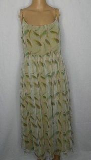 Fossil Feather Sleeveless Fit & Flare Dress Green