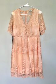 Peach Lace Dress