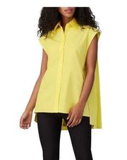 Nina Ricci Brilliant Yellow Button Down Summer Top Rent the Runway Size XL