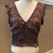 Patrons of Peace Floral Crop Top Size Small