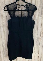 Phoebe Couture Black 100% Silk Lace Top Dress Retro Pinup LBD