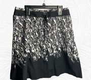 Black & White Cotton A-Line Skirt Wm 12