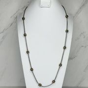 Brighton Silver and Gold Tone Beaded Station Coil Chain Necklace