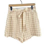 NEW Jane & Delancey Paper Bag Shorts Medium Checkered Seersucker Waist Tie