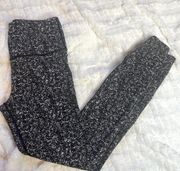 VARLEY Small Black Grey White Camo Speckled Leggings High Waist Full Length