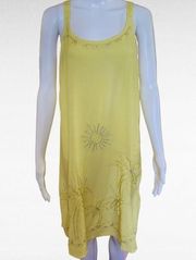 Raya Sun Yellow Embroidered Midi Dress Size XL