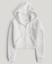 white  mini zip up jacket