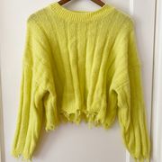 NWT  Distressed Neon Sweater