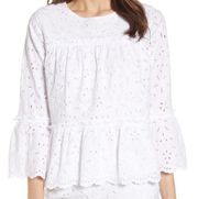 Vineyard Vines Tiered Lace Eyelet Blouse