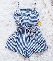 NWT C&C California Striped Linen Romper Size 2