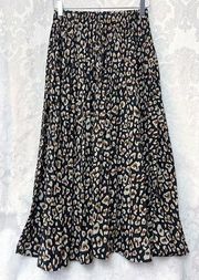 Umgee Women’s Animal Leopard Print Skirt With Elastic Waistband Size Small GUC