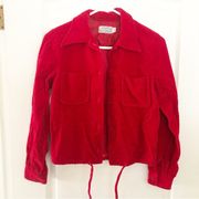 Vintage Villager Button Down Jacket in Red