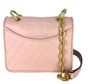 Tory Burch Alexa Quilted Chain Mini Shoulder Bag, Pink Quartz NEW