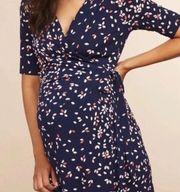 Motherhood Maternity Blue Multi Wrap Dress Size Extra Large