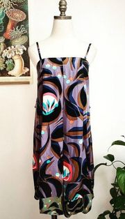 Tracy Reese Abstract Print Silk Knee Length Bubble Dress size 2 XS