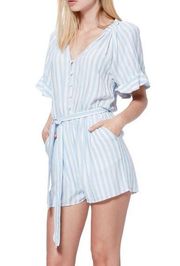 Paige Ice Blue Harmony Shorts Romper