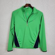 Athletic Works Womens Top Size Medium Green Quarter Zip Athletic Long Sleeves