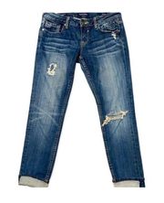 Vigoss Thompson Tomboy Destressed Cropped Jeans