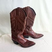 Panhandle Slim Women’s Lizard Skin Boots Size 5.5 Western Cowboy Vintage Brown