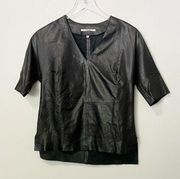 J BRAND V-neck 100% Leather Top