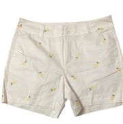 White Shorts With Lemons Size 8