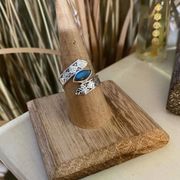 Sterling Silver Labradorite Madagascar Solid  Ring Size 8