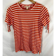 Michael Kors Orange White Stripe Tshirt Size Small