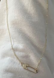 gold safety pin necklace 