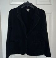 Black Cotton Blazer Size Large