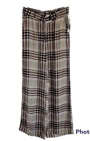 Rewash Burgundy Plaid Fashion Wide Leg Pants. Size Medium. NWT