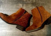 White Mountain  Jodi Rust Brown Suede Quilted Ankle Booties  8 1/2 Wide