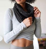 Black Hidden Pocket Infinity Yoga Athleisure Workout Scarf