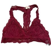Francesca’s Maroon Lace Bralette Top Small