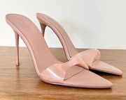 Femme Vegan Leather PVC Slip On Stiletto Sandal Beige Pink Women's  Sz 38 / 7.5