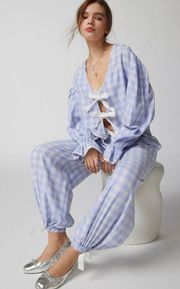 Blue Gingham Pajama Set