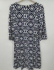 Tommy Bahama Hawaiian Geometric Stretch Long Sleeve Blue White Size XS‎