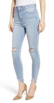 DL1961 Chrissy Distressed Super High Rise Stretch Ankle Jeans Size 27