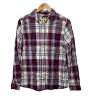 Cabela's Maroon Plaid Long Sleeve Button Up Shirt Women's Large