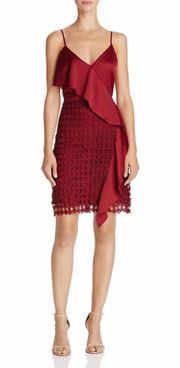 NWOT  Ruffle Red Lace Dress